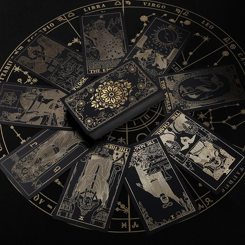Mustat PVC-klassiset Tarot-kortit