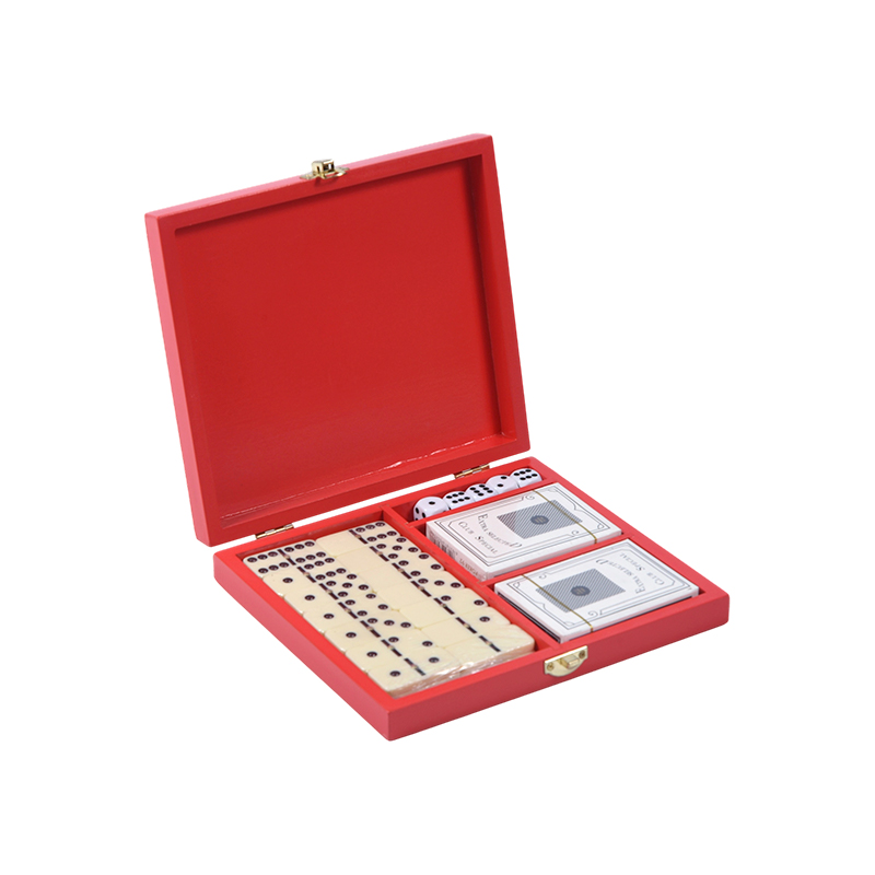 Kannettava Redwood Box Dual Game Set (Domino & Pokeri)