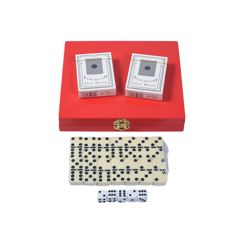 Kannettava Redwood Box Dual Game Set (Domino & Pokeri)