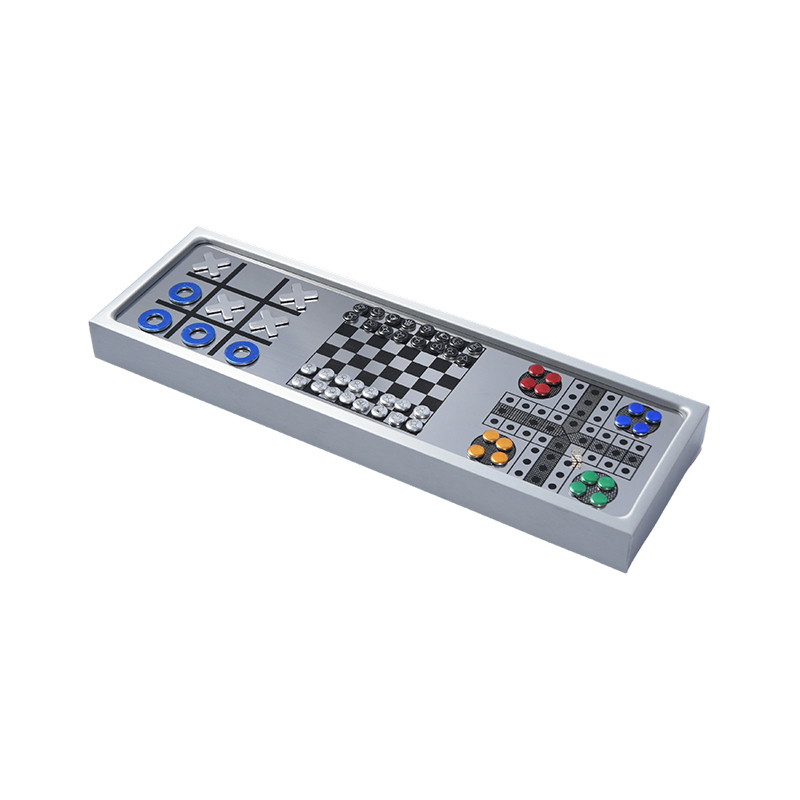Alumiiniseos Magneettinen 3-in-1 shakkipelisetti