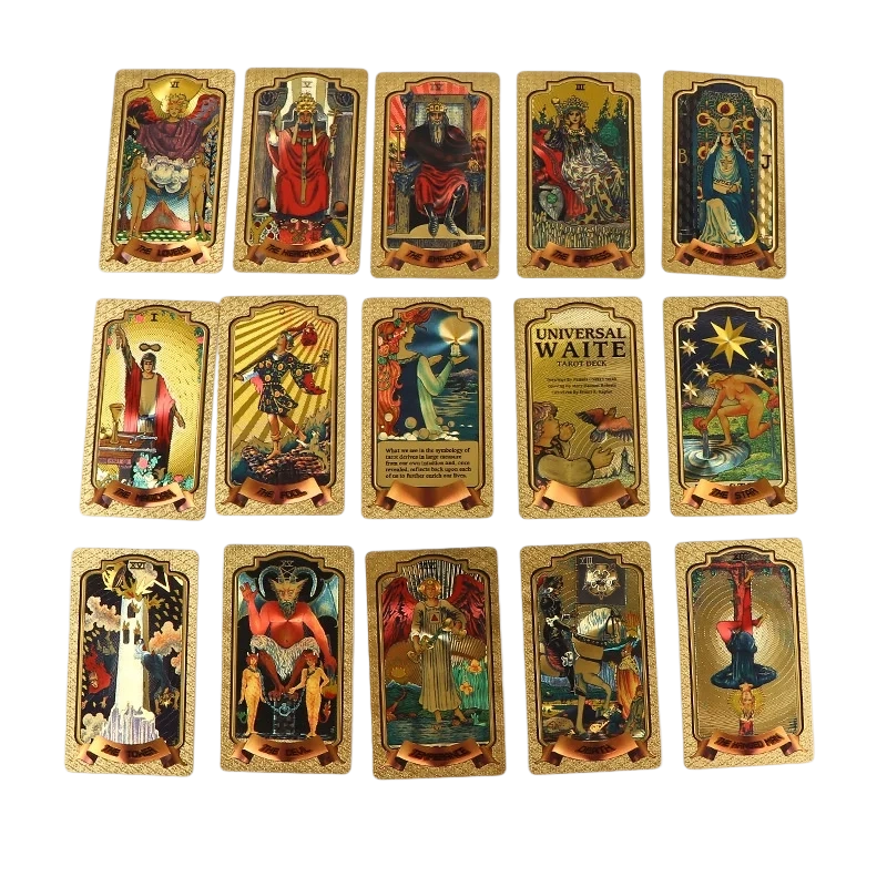 Premium kulta-folio Tarot-korttisetti