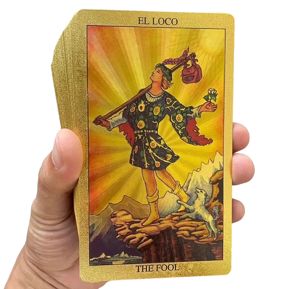 Premium kulta-folio Tarot-korttisetti