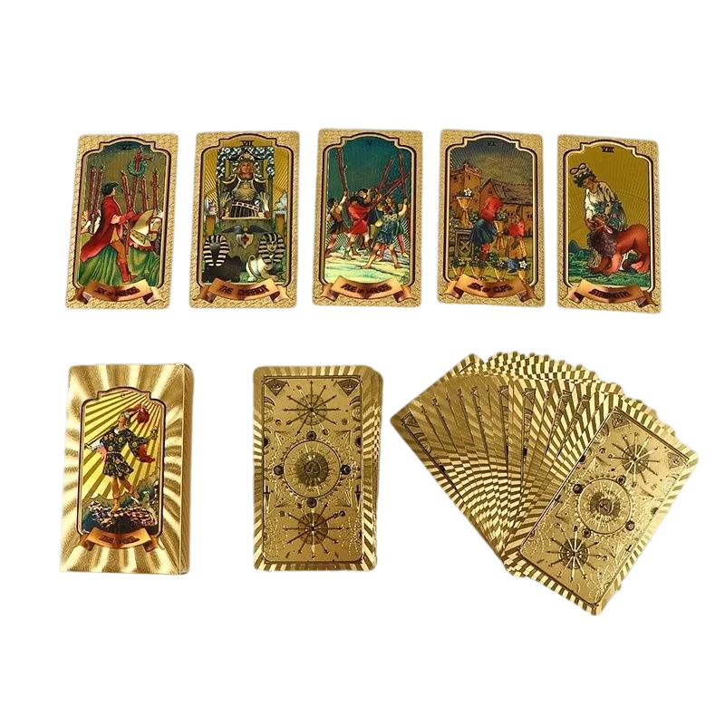 Premium kulta-folio Tarot-korttisetti