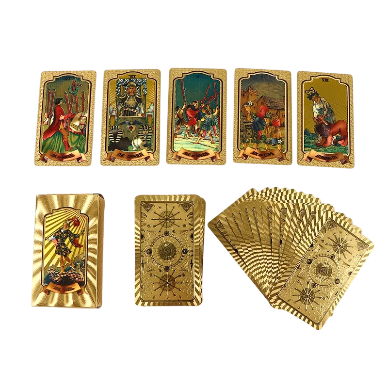 Premium kulta-folio Tarot-korttisetti