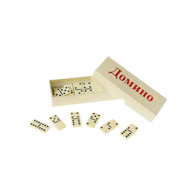 Perinteinen Double-Six Domino-setti norsunluunvärisellä viimeistelyllä