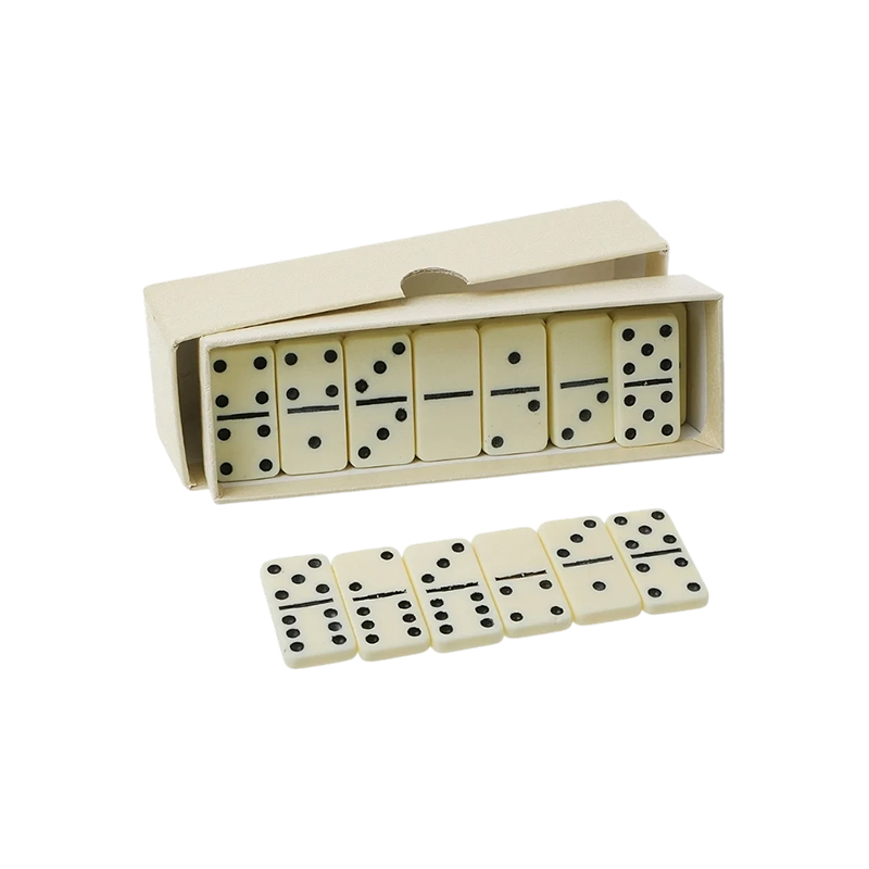 Perinteinen Double-Six Domino-setti norsunluunvärisellä viimeistelyllä