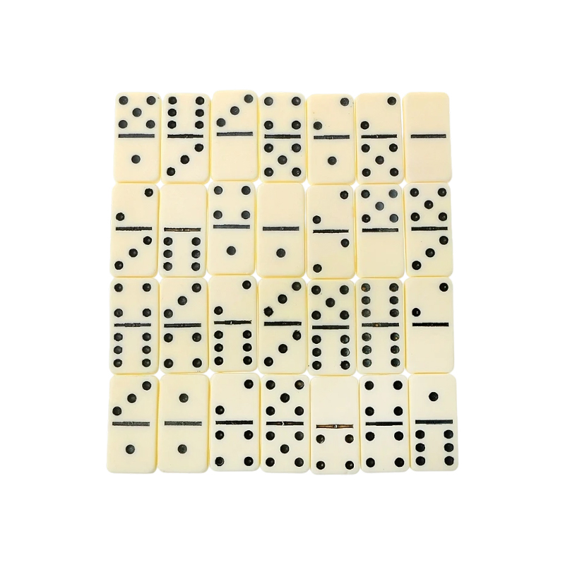 Perinteinen Double-Six Domino-setti norsunluunvärisellä viimeistelyllä