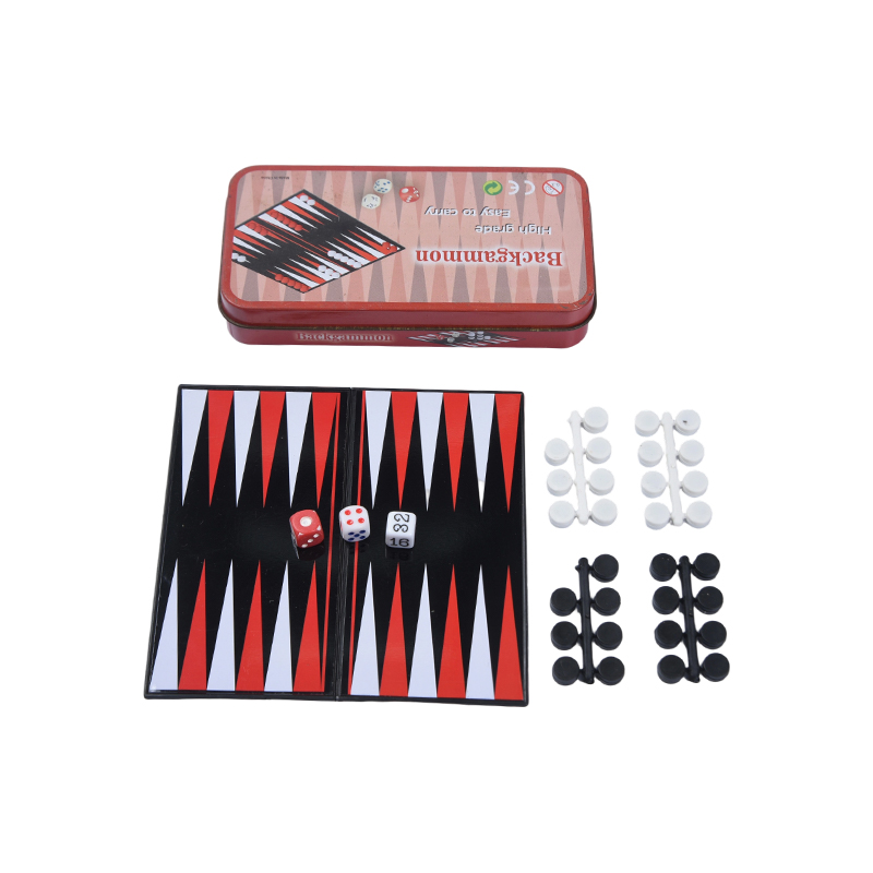 Metallipeltikotelo Kannettava Backgammon-pelisetti