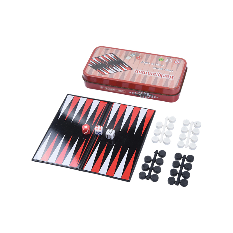 Metallipeltikotelo Kannettava Backgammon-pelisetti
