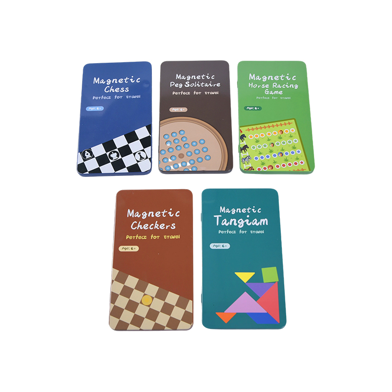 5-in-1 Kannettava Tin Games Collection Multi-Game Magneettinen matkasetti