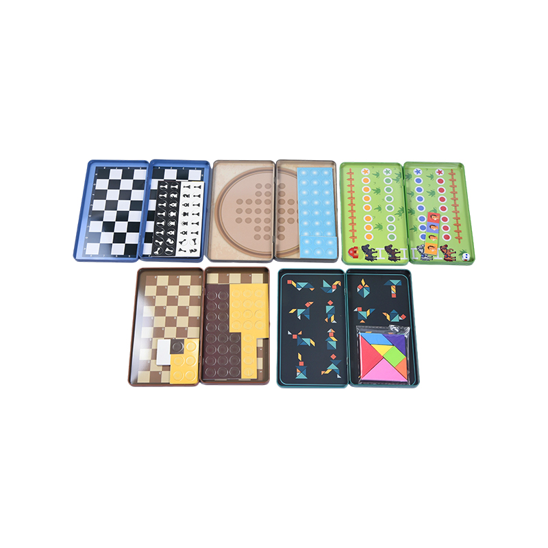 5-in-1 Kannettava Tin Games Collection Multi-Game Magneettinen matkasetti