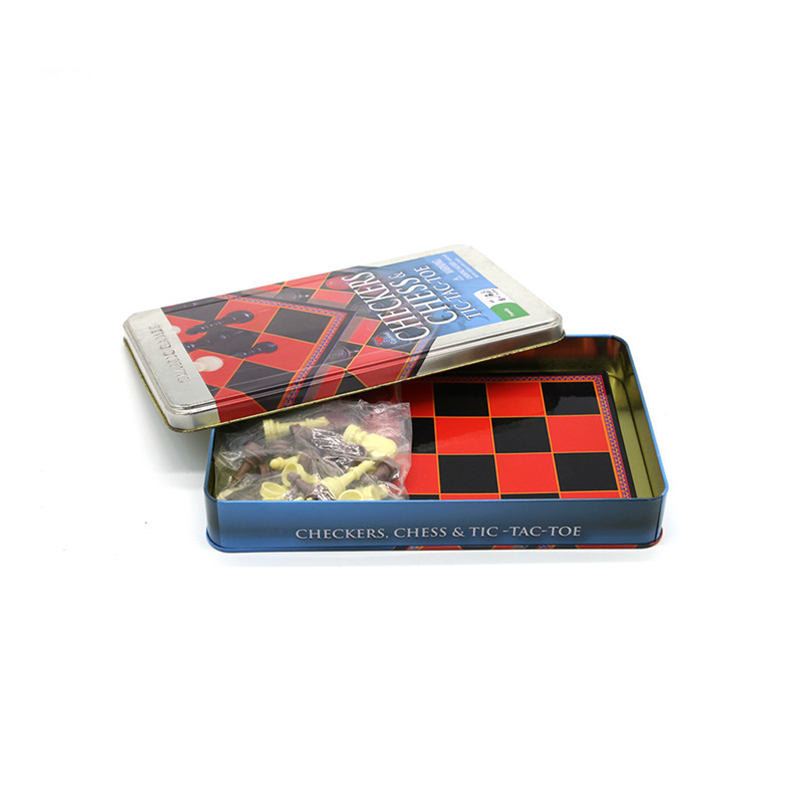 Klassinen 2-in-1 tammi, shakki ja Tic-Tac-Toe-tinasetti