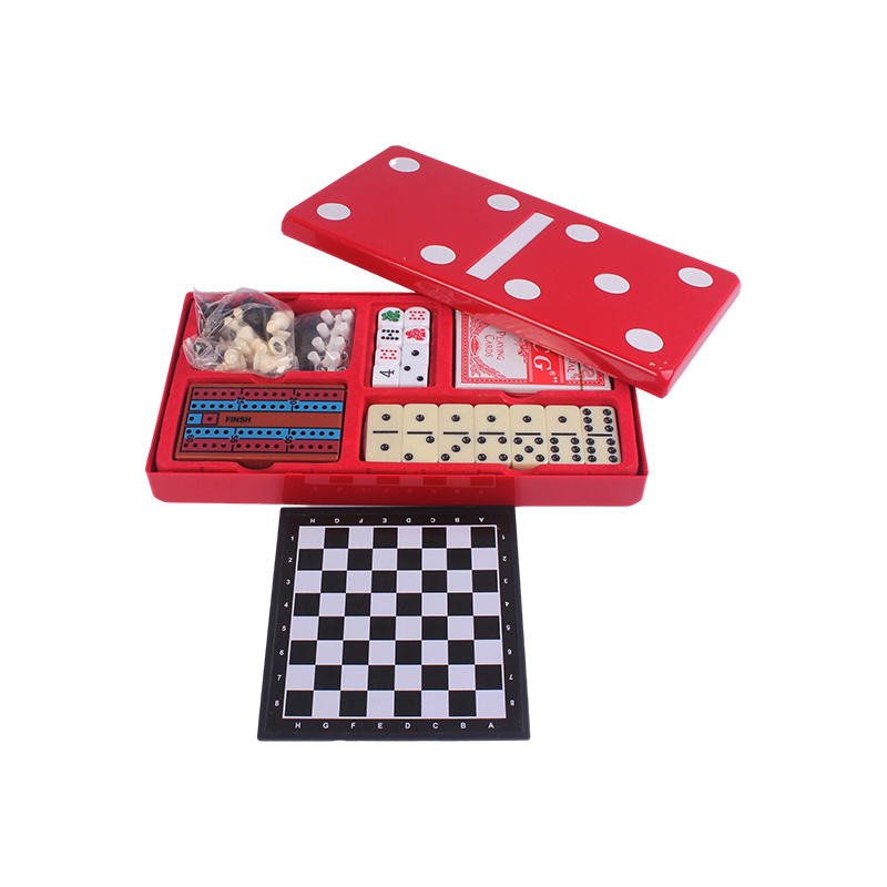 Red Polka-Dot Edition - Klassinen Domino & Cribbage Combo Set